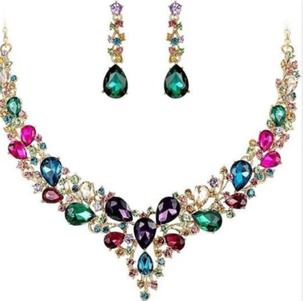 Schmuckset mit AAA-Zirkonia, 4 Farben erhältlich
