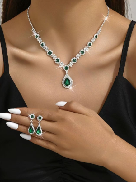AAA Zircon Necklace and Earrings Set