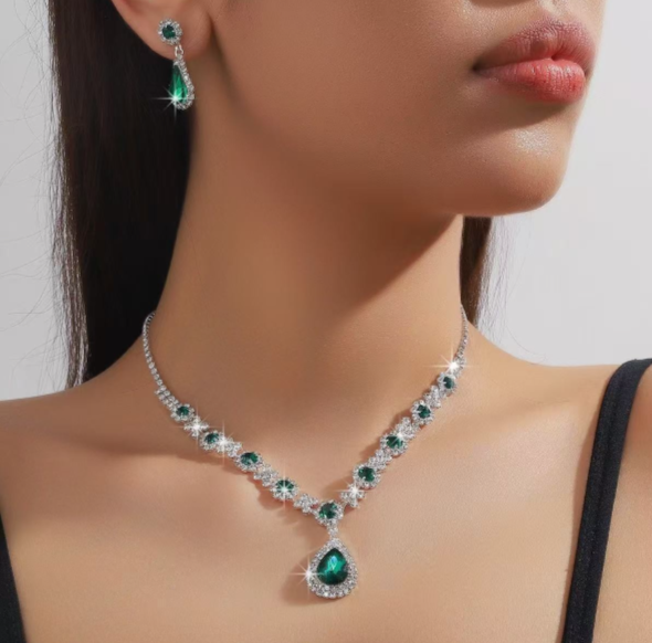 AAA Zircon Necklace and Earrings Set
