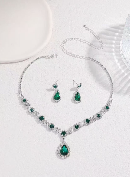 AAA Zircon Necklace and Earrings Set