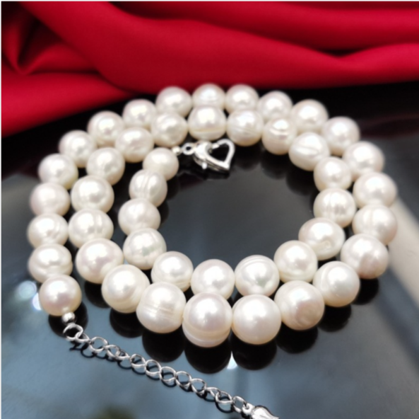 collana di perle vere di 10 mm