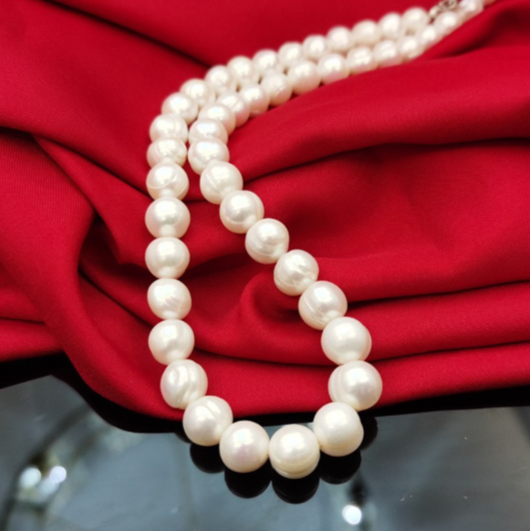 collana di perle vere di 10 mm