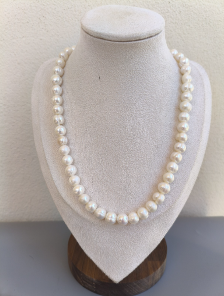 collana di perle vere di 10 mm