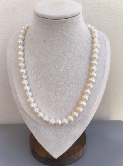 collana di perle vere di 10 mm