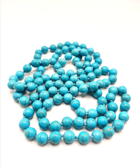 Collana di pietre turchese naturale 1.26M in lunghezza con perline di 10mm