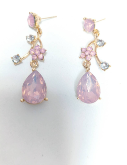 Set collana e orecchini con opale a goccia, placcati oro