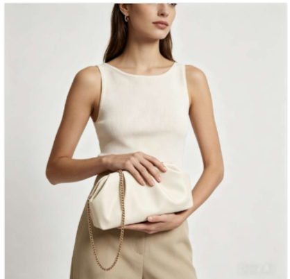 Pochette da Sera a Nuvola con Catena Oro, Borsa a Tracolla