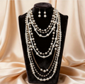 2-teiliges mehrlagiges Perlen-Hänge-Set im Fashion-Stil