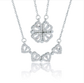 collana in argento 925 quadrifoglio e cuore