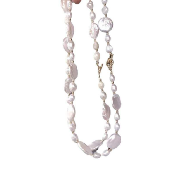 collana di perle barocche vere e perle d'acqua dolce naturali
