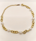 bracciale in acciaio di perle naturali