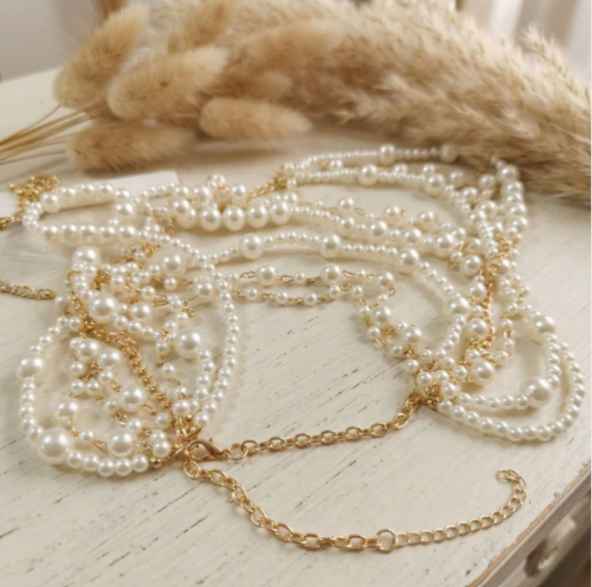 2-teiliges mehrlagiges Perlen-Hänge-Set im Fashion-Stil