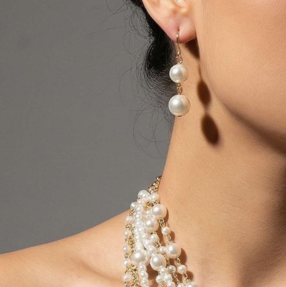 2-teiliges mehrlagiges Perlen-Hänge-Set im Fashion-Stil