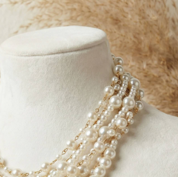 2-teiliges mehrlagiges Perlen-Hänge-Set im Fashion-Stil