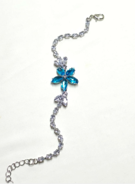 Floral Blue Zircon Jewelry Set 3 PIECES