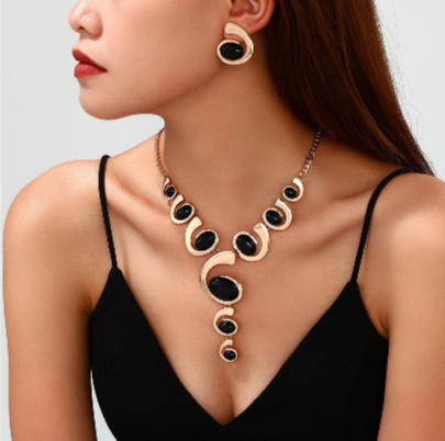 Fashion SET di resina forma geometrica 2 PEZZI stile esagerato