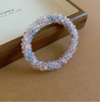 Handmade braided crystal set with magnetic clasp 2 PIECES