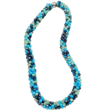 Handmade braided crystal set with magnetic clasp 2 PIECES