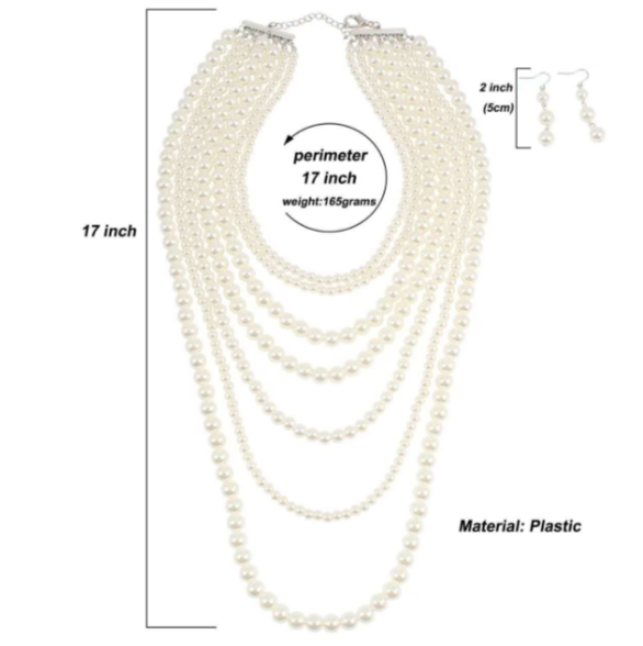 fashion set di perle multistrati 2 pezzi