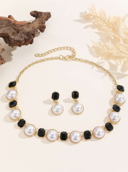 set di perle e gemme stile vintage 2 pezzi