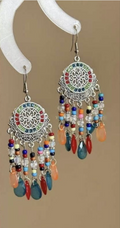 Bohemian Tassel Drop Dangle Earrings Handmade Multicolor