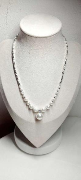 Set Collana e Orecchini con Perle e Zirconi, Stile Elegante per Matrimoni