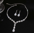 Fashion Set Tropfenform mit Zirkonia und Strass 2-teilig