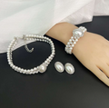 SET di zirconi,perle e  diamanti doppio strato stile vintage e francesce 3 PEZZI