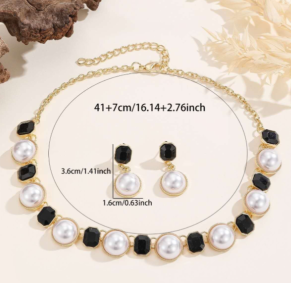 set di perle e gemme stile vintage 2 pezzi