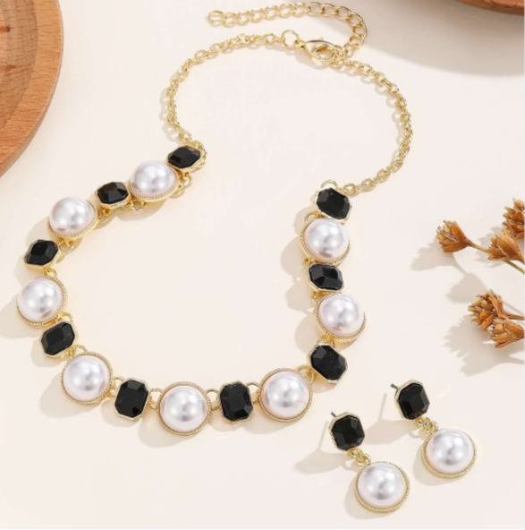 set di perle e gemme stile vintage 2 pezzi