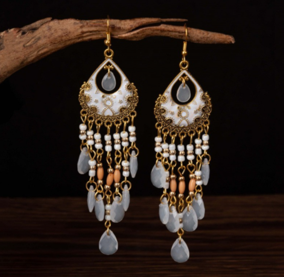Bohemian Tassel Drop Dangle Earrings Handmade Multicolor