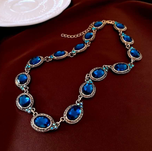 SET of vintage blue stone 2 PIECES