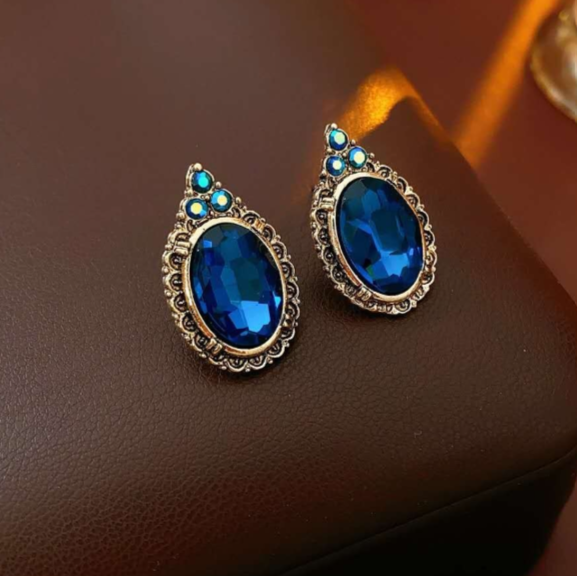SET of vintage blue stone 2 PIECES