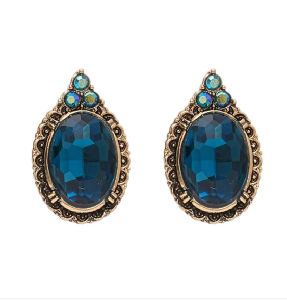 SET of vintage blue stone 2 PIECES