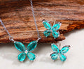 Schmuckset Schmetterling Edelstahl Zirkonia AAA Halskette Ohrstecker