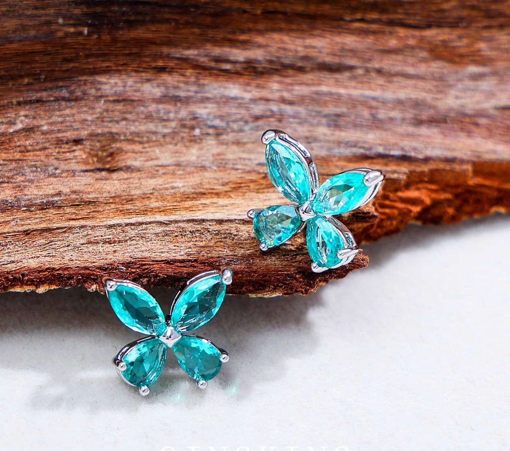Schmuckset Schmetterling Edelstahl Zirkonia AAA Halskette Ohrstecker