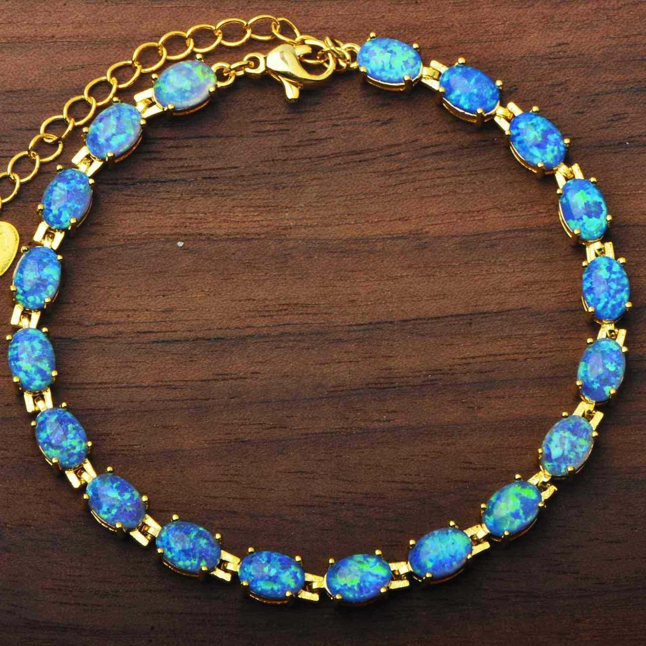 Bracciale con Opale  in Argento 925 Ipoallergenico - 2 Colori. no nichel