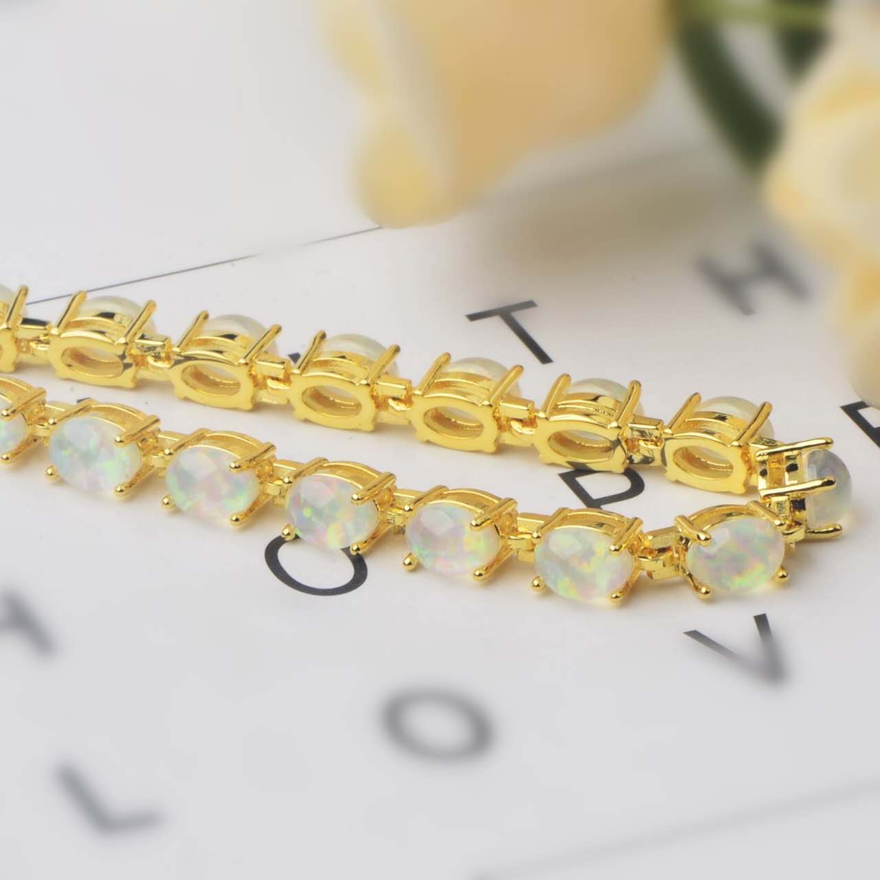 Armband mit Opal aus hypoallergenem 925er Sterlingsilber – 2 Farben. Nickelfrei
