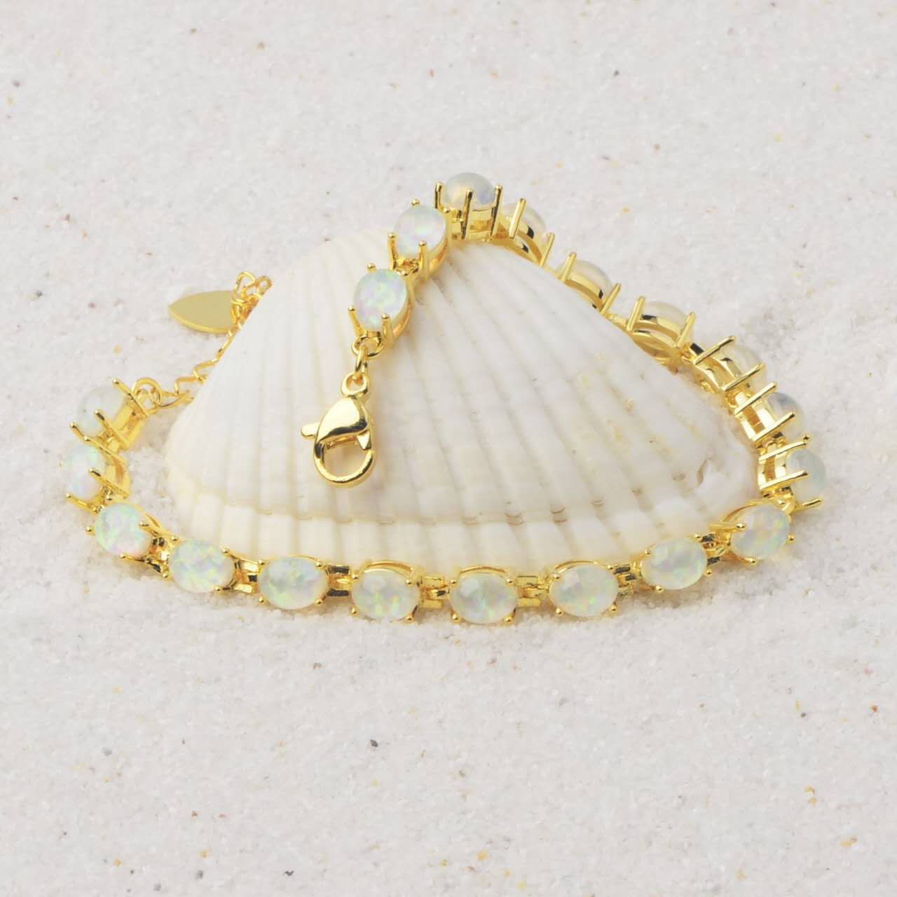 Bracciale con Opale  in Argento 925 Ipoallergenico - 2 Colori. no nichel