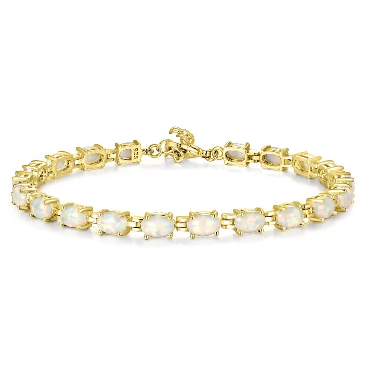Armband mit Opal aus hypoallergenem 925er Sterlingsilber – 2 Farben. Nickelfrei