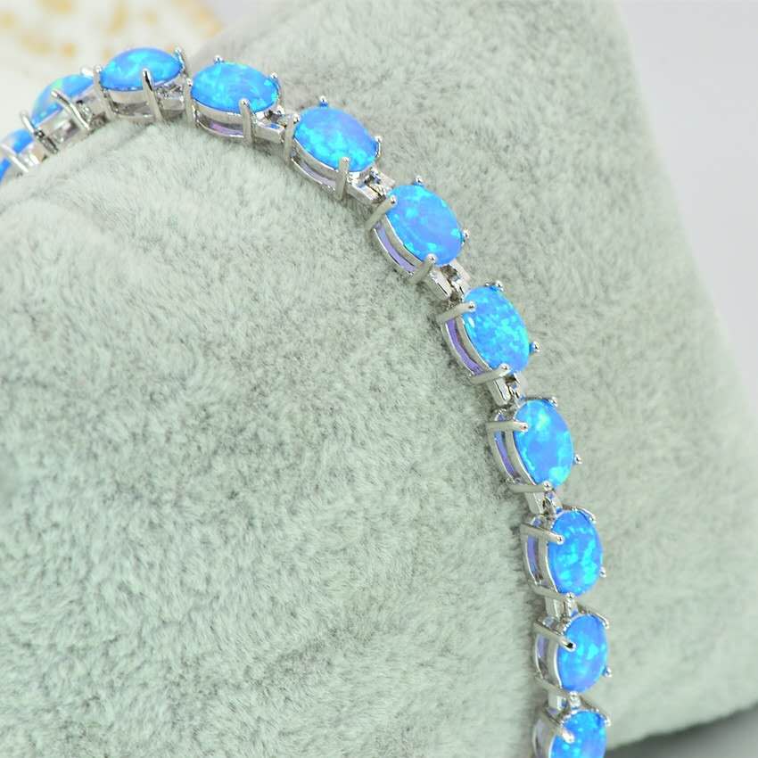 Bracciale con Opale  in Argento 925 Ipoallergenico - 2 Colori. no nichel