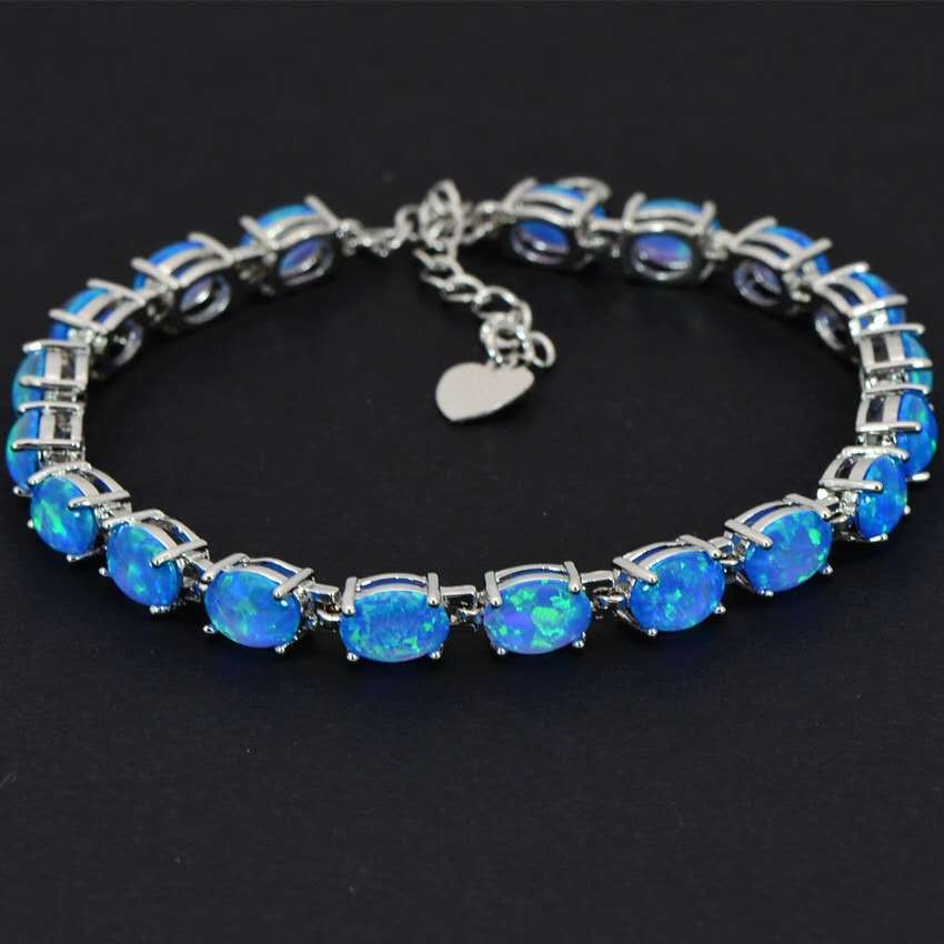 Bracciale con Opale  in Argento 925 Ipoallergenico - 2 Colori. no nichel