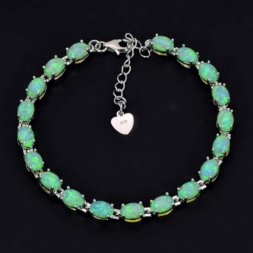 Armband mit Opal aus hypoallergenem 925er Sterlingsilber – 2 Farben. Nickelfrei