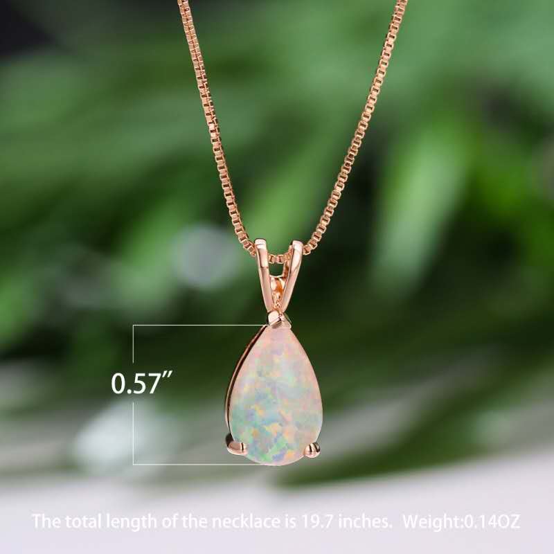 18K vergoldete Kette mit tropfenförmigem Opal