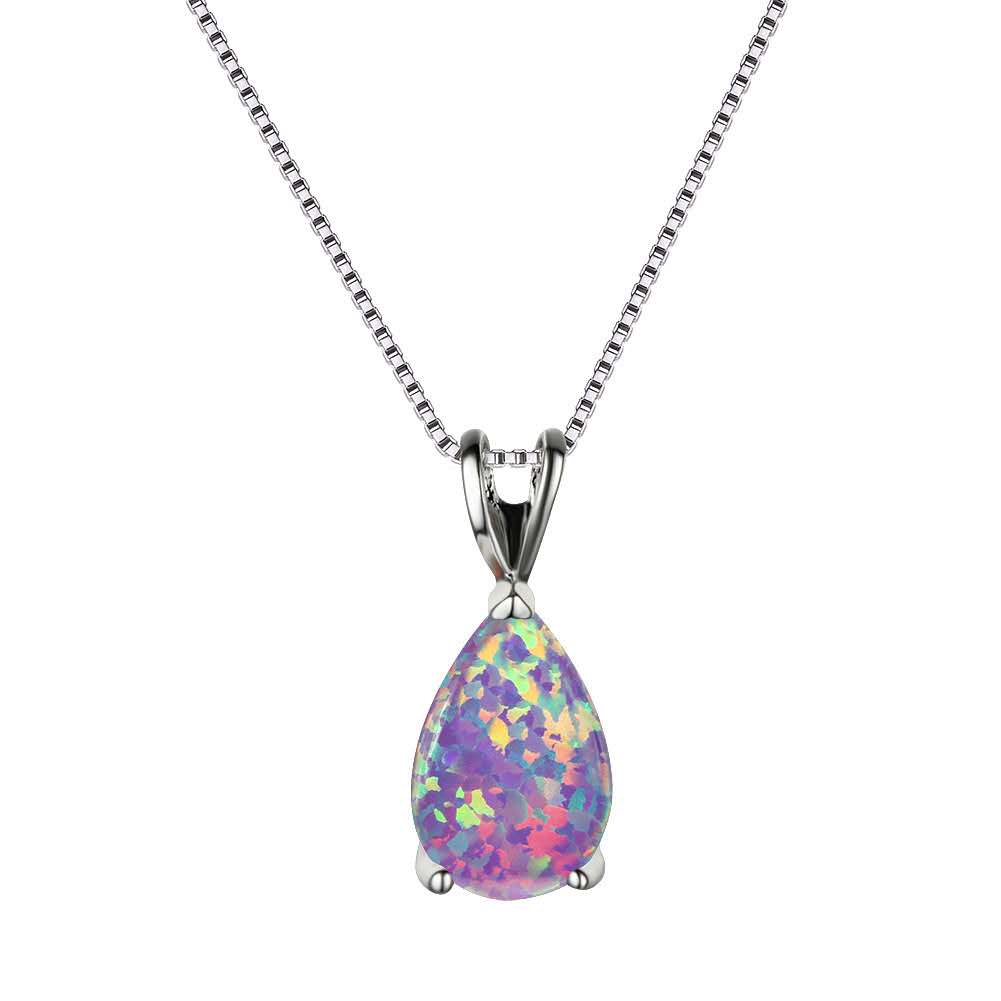 18K vergoldete Kette mit tropfenförmigem Opal