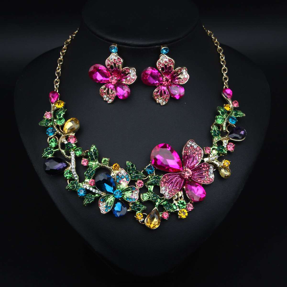 Modisches AAA-Zirkonia-Set mit Blumenmotiven, 2-TEILIG