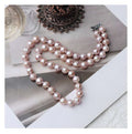 Collana di perle d'acqua dolce naturali viola-rosa, perline da 8/9 mm