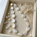Collana Perle Barocche Naturali d’Acqua Dolce, Perle Keshi Irregolari con Perline di Amazonite, Choker Ripieno Oro 14K, Gioiello Artigianato Elegante per Donna