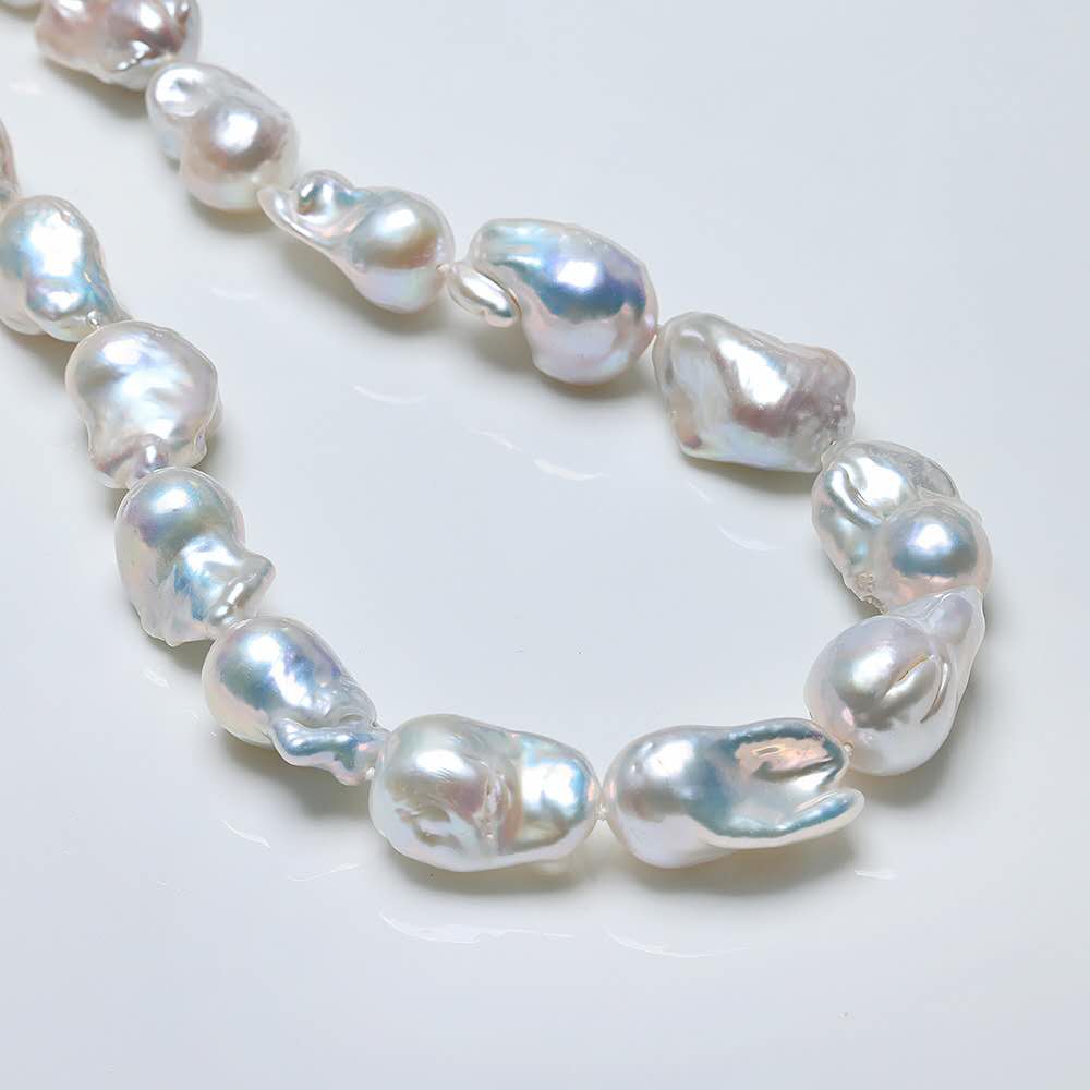Collana perle barocche naturali grandi 16-17mm, girocollo perle d’acqua dolce barocche irregolari alto lustro, collana perle vintage di lusso fatta a mano regalo per donna
