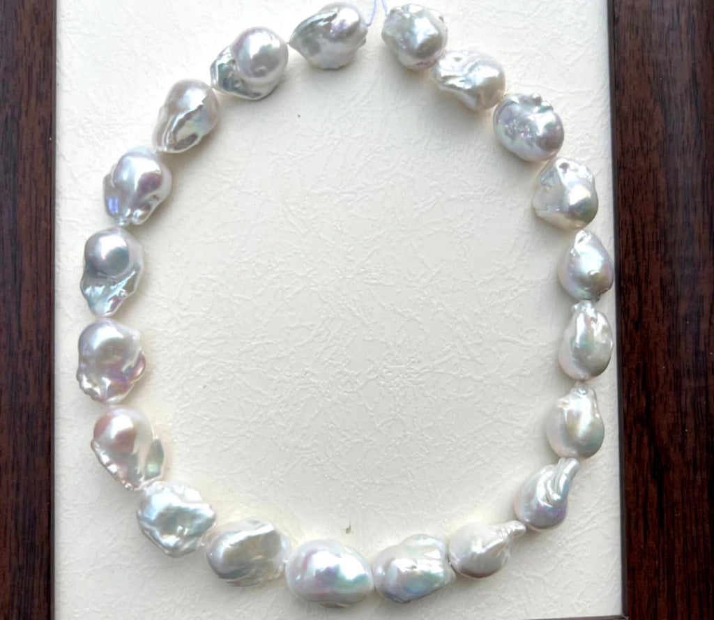 Collana perle barocche naturali grandi 16-17mm, girocollo perle d’acqua dolce barocche irregolari alto lustro, collana perle vintage di lusso fatta a mano regalo per donna